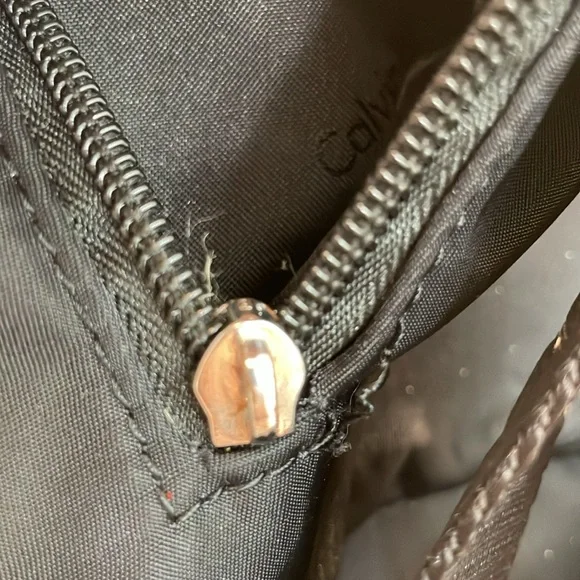 CALVIN KLEIN // black fashion backpack // fold over // TONS of zipper pockets - Picture 10 of 16